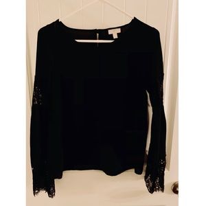 WOMENS BLACK LONG SLEEVE TOP